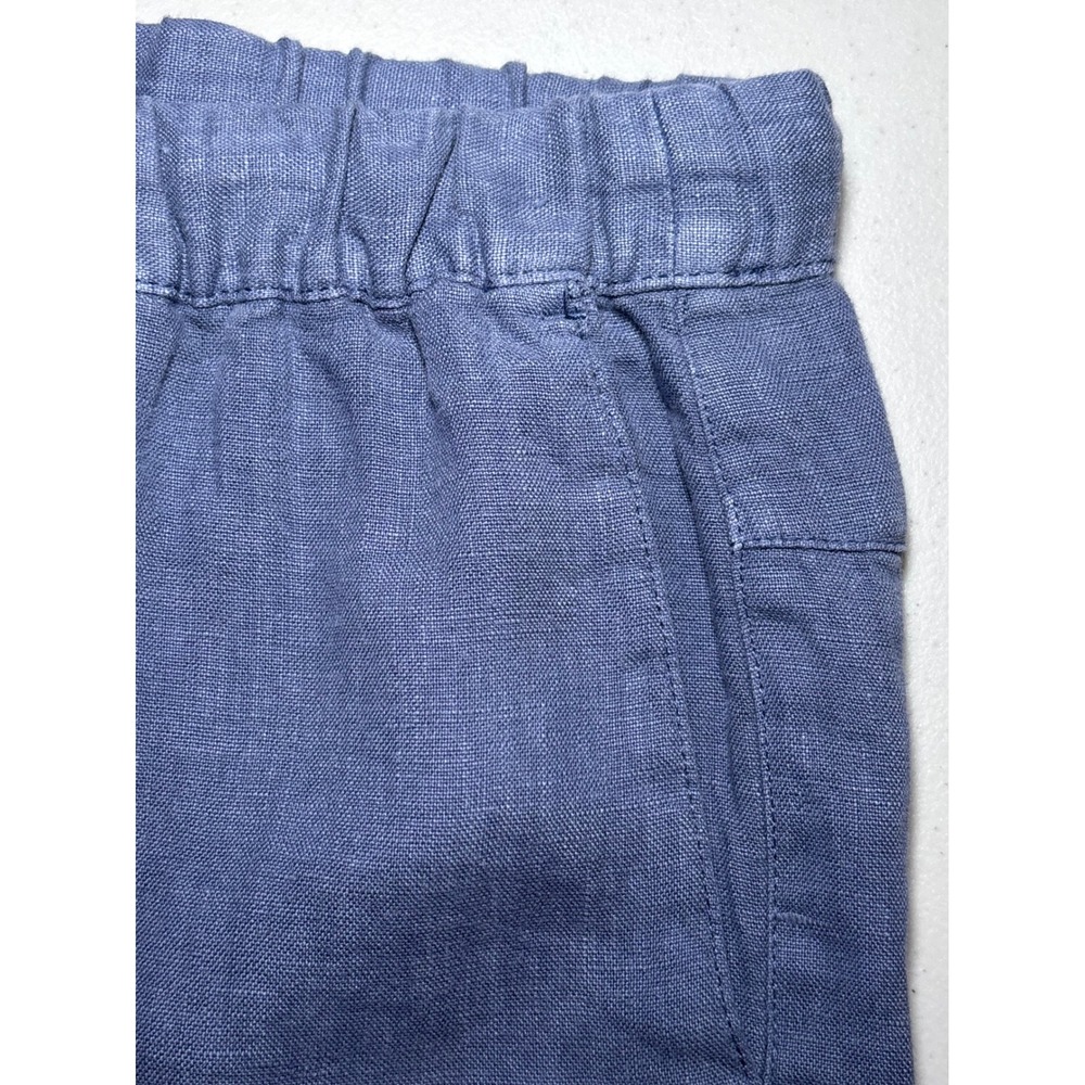 J. Jill Pure Jill 100% Linen Garment Dyed Pants S Petite Blue Drawstring Jogger - Picture 4 of 10
